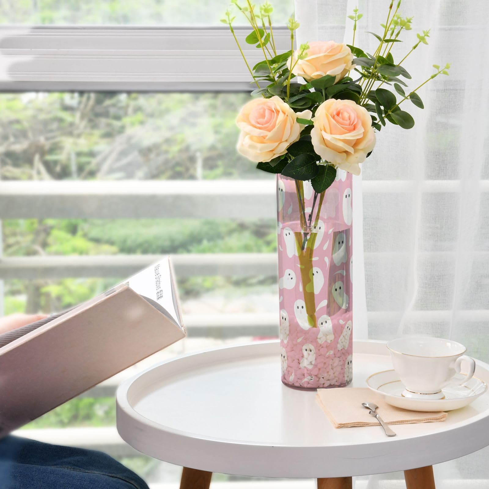 Amazon.com: J JOYSAY Halloween Cute Ghost Pink Flower Vase for